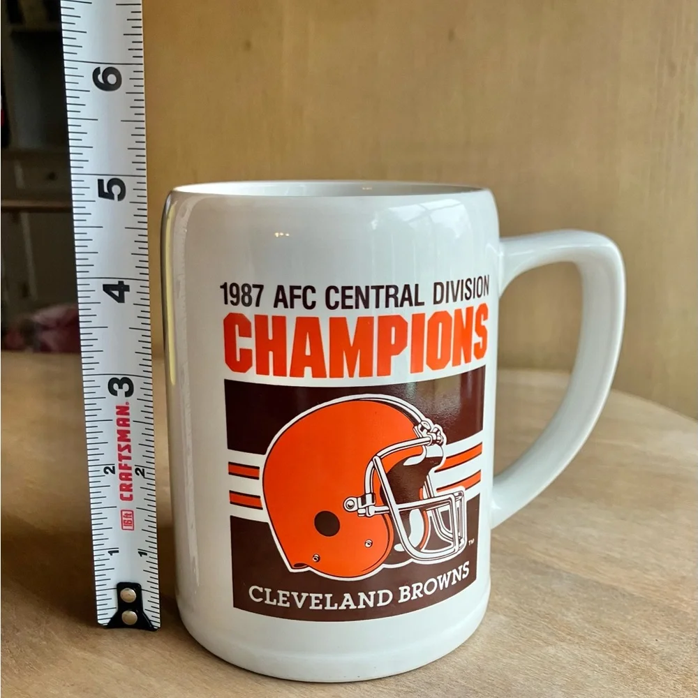 VTG 1987 Cleveland Browns Coffee Mug AFC Central Division Champs NFL Team Cup
